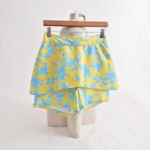 3LL by Danielle Batille | summer shorts skirt high waisted tropical printed med